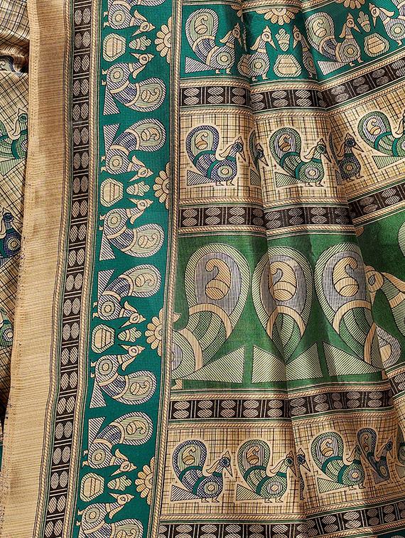 Conversational printed saree with blouse - 15429570 - Zoom Image - 4