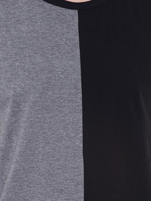 grey cotton blend color block t-shirt - 15429674 - Standard Image - 4