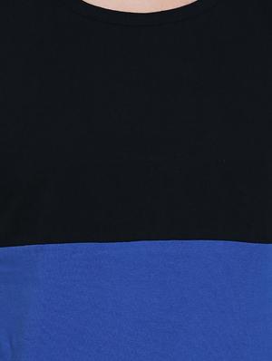 blue cotton color block t-shirt - 15429687 - Standard Image - 4