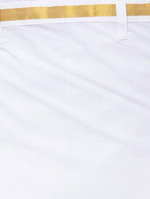 white cotton dhoti - 15429904 - Standard Image - 4