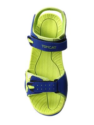 blue leatherette back strap floaters - 15430211 - Standard Image - 4