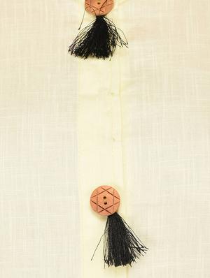 straight kurta with tassels - 15430617 - Standard Image - 4