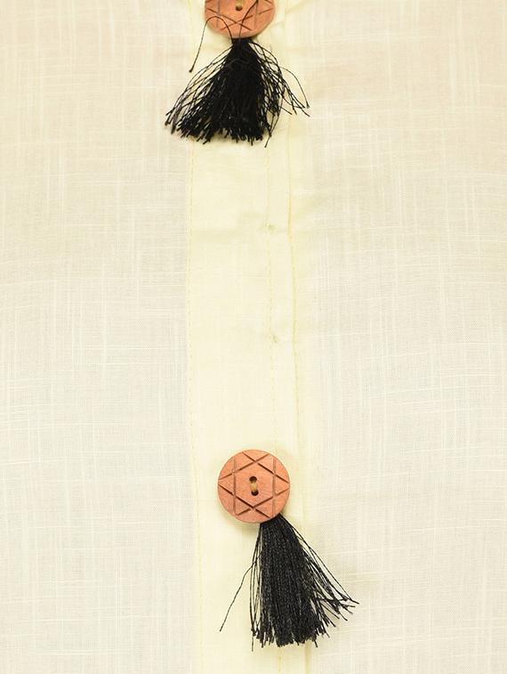 straight kurta with tassels - 15430617 - Zoom Image - 4