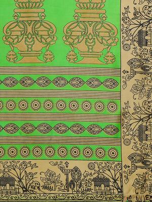abstract printed mysore silk saree with tassels with blouse - 15431085 - Standard Image - 4