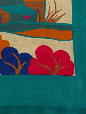 contrast border printed pallu saree with blouse - 15431133 - Standard Image - 4