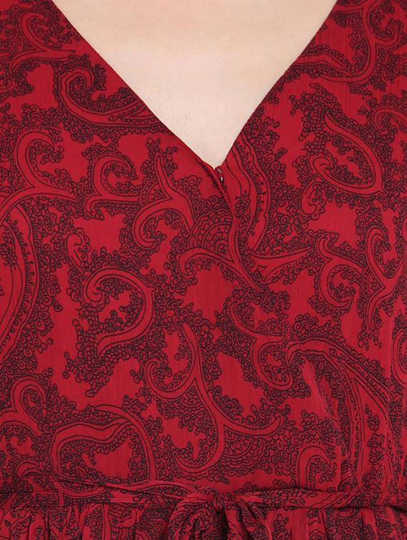 paisley printed belted maxi dress - 15431588 - Zoom Image - 4