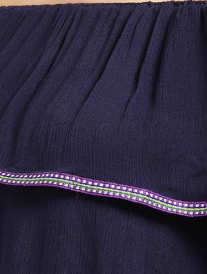off shoulder laced layered top - 15432369 - Standard Image - 4