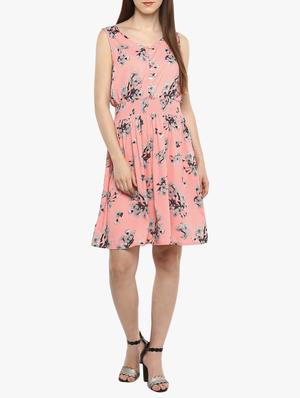 floral fit & flare dress - 15432567 - Standard Image - 4