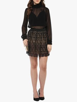 embellished choker neck sheer top - 15433081 - Standard Image - 4
