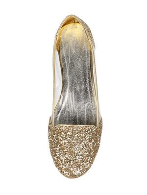 gold slip on ballerinas - 15433344 - Standard Image - 4