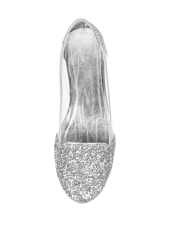 silver slip on ballerinas - 15433345 - Zoom Image - 4