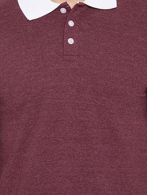 maroon cotton polo t-shirt - 15434117 - Standard Image - 4