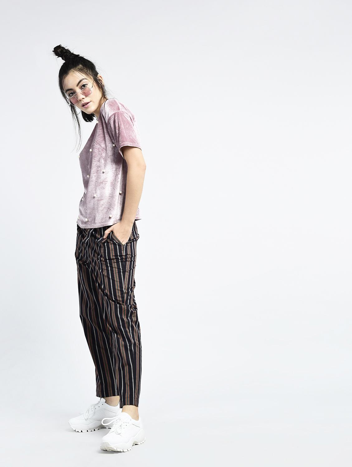 pearl embellished velvet top - 15434406 - Zoom Image - 4