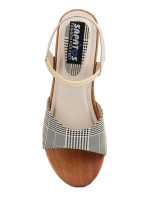 beige back strap wedges - 15435492 - Standard Image - 4