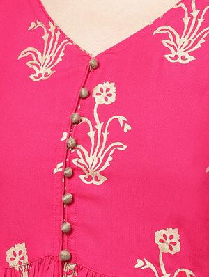 High slit foil printed kurta - 15435931 - Standard Image - 4