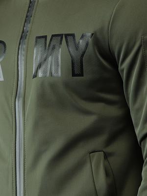 green faux polyester casual jacket - 15435953 - Standard Image - 4