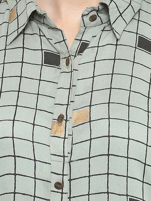 Taupe colour checks printed kurta pant set - 15436013 - Standard Image - 4