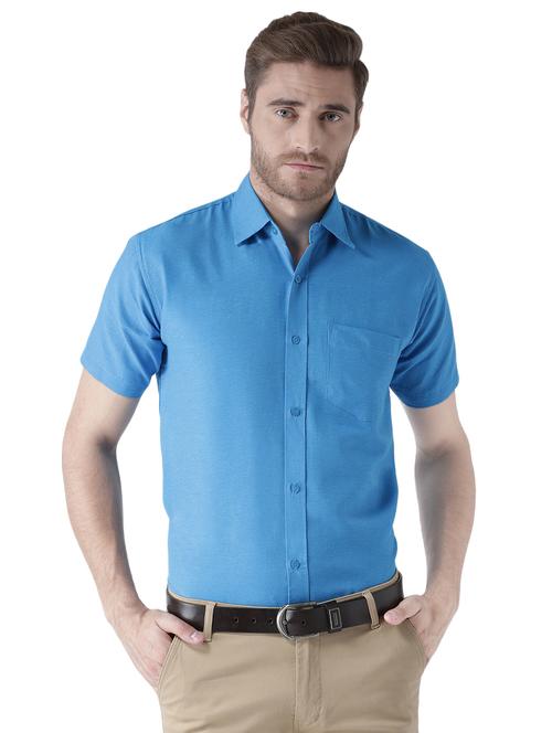 blue cotton formal shirt - 15436249 - Standard Image - 1