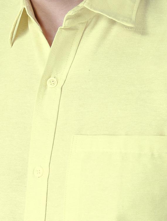 yellow khadi cotton formal shirt - 15436250 - Zoom Image - 4
