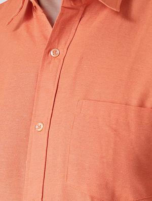 orange solid casual shirt - 15436252 - Standard Image - 4
