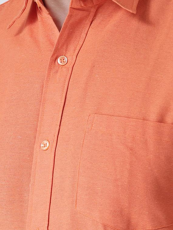 orange solid casual shirt - 15436252 - Zoom Image - 4