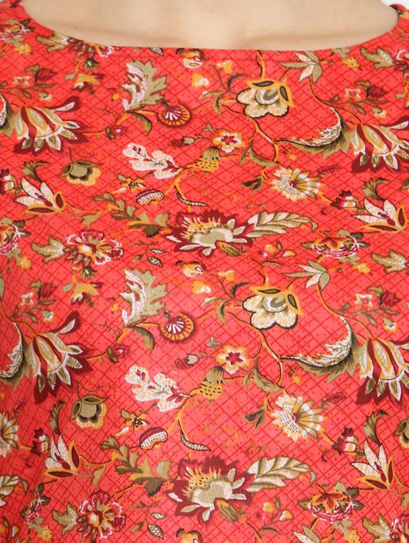 a-line printed kurta - 15436750 - Zoom Image - 4
