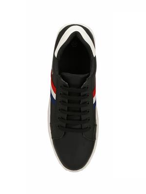 black leatherette lace up sneakers - 15436965 - Standard Image - 4