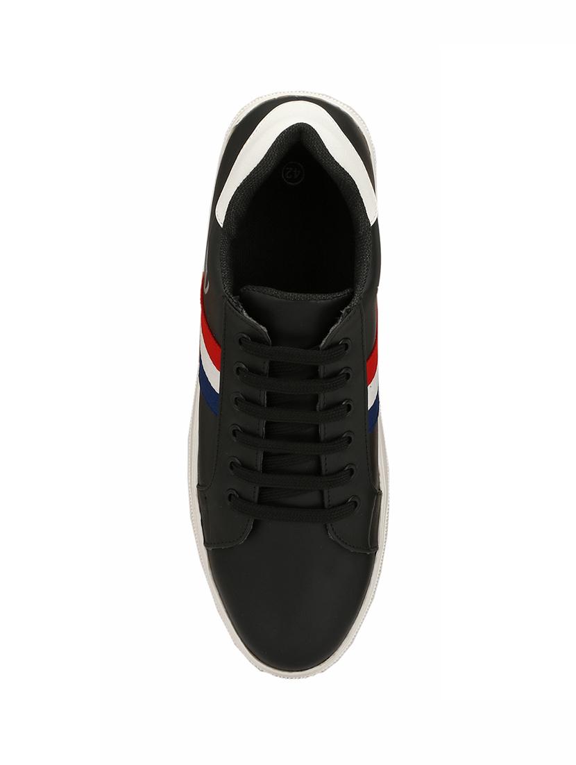 black leatherette lace up sneakers - 15436965 - Zoom Image - 4