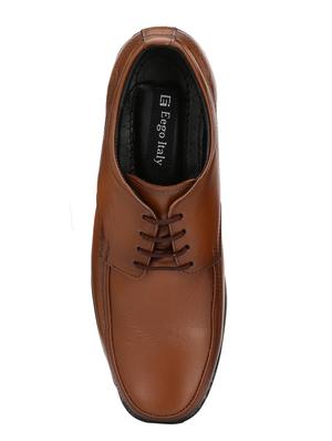 brown Leather lace-up derbys - 15436983 - Standard Image - 4