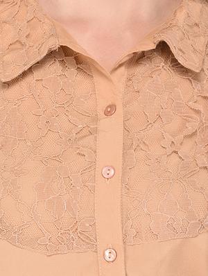 floral lace long sleeved shirt - 15438041 - Standard Image - 4