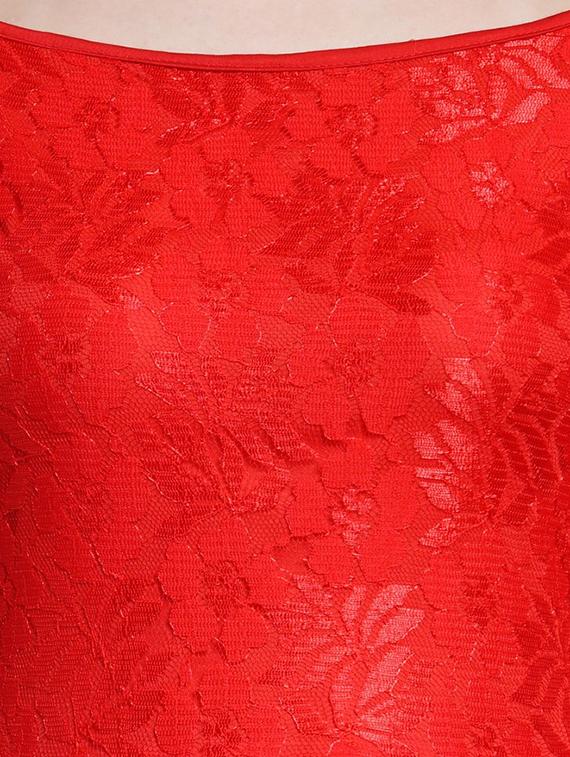 lace sheer sleeved tulip dress - 15438050 - Zoom Image - 4