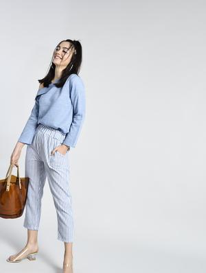 stylized neck single shoulder top - 15438214 - Standard Image - 4