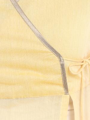 Chanderi angrakha kurta with palazzo set - 15438254 - Standard Image - 4