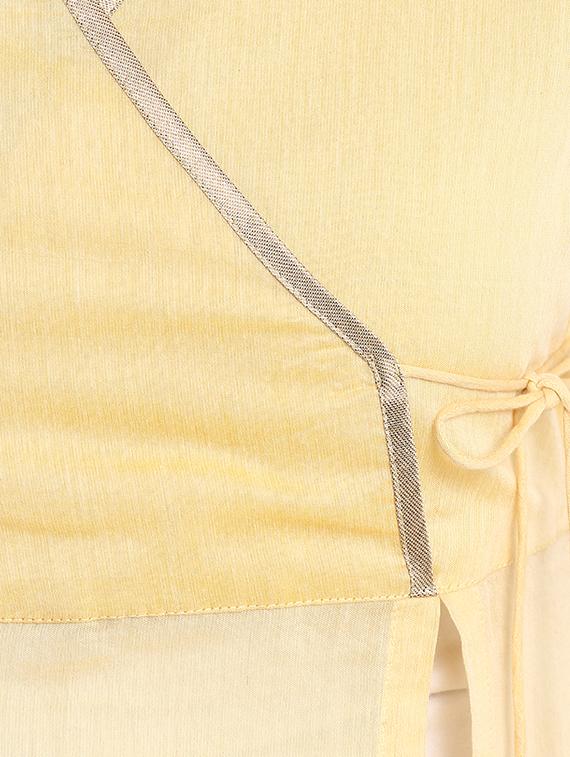 Chanderi angrakha kurta with palazzo set - 15438254 - Zoom Image - 4