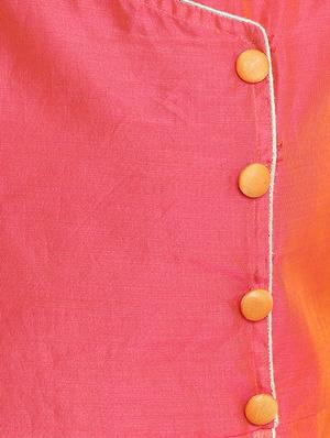 Chanderi kurta with pant set - 15438268 - Standard Image - 4