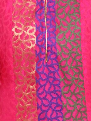 Chanderi bell seelve kurta with pant set - 15438273 - Standard Image - 4