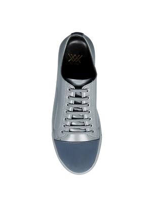 grey leatherette lace up sneakers - 15438491 - Standard Image - 4
