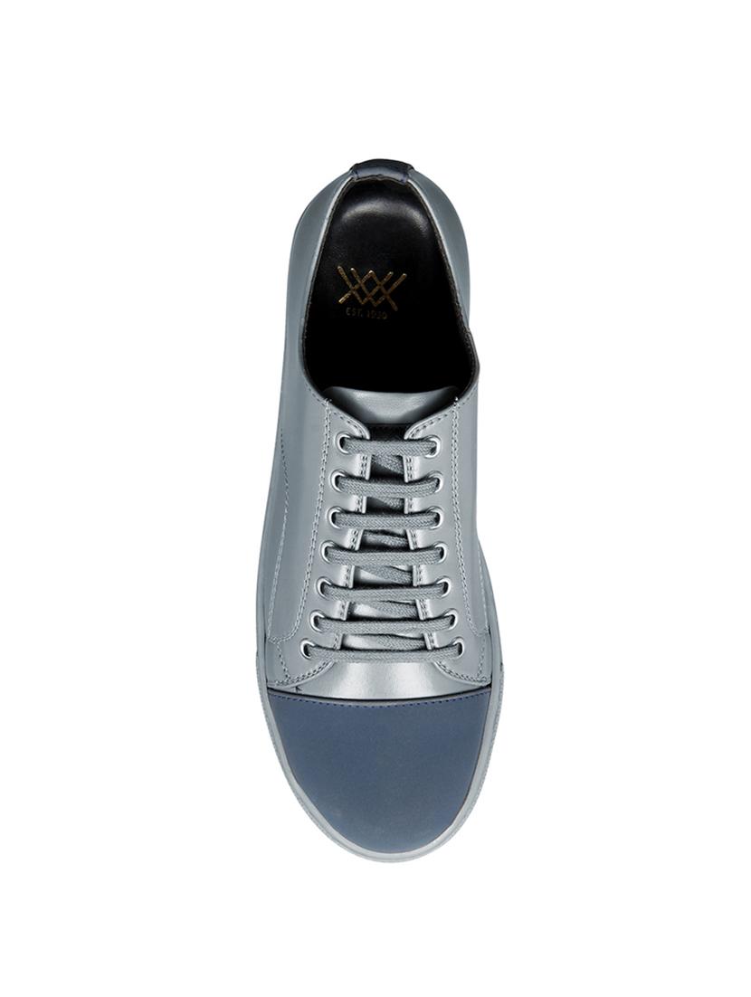 grey leatherette lace up sneakers - 15438491 - Zoom Image - 4