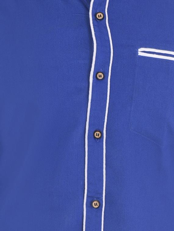 blue cotton casual shirt - 15439253 - Zoom Image - 4