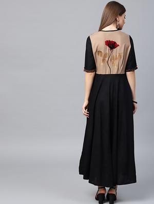Printed flared ethnic dress - 15440579 - Standard Image - 4