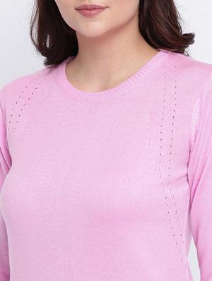 pointelle knit woolen pullover - 15440747 - Standard Image - 4