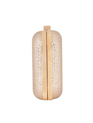 gold leatherette (pu) box clutch - 15441149 - Standard Image - 4
