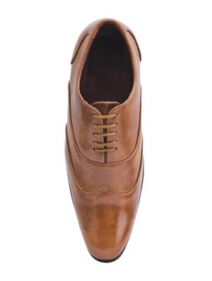 tan leatherette lace-up brouges - 15442343 - Standard Image - 4