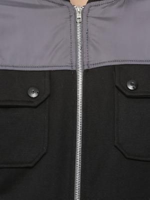 black cotton casual jacket - 15443872 - Standard Image - 4