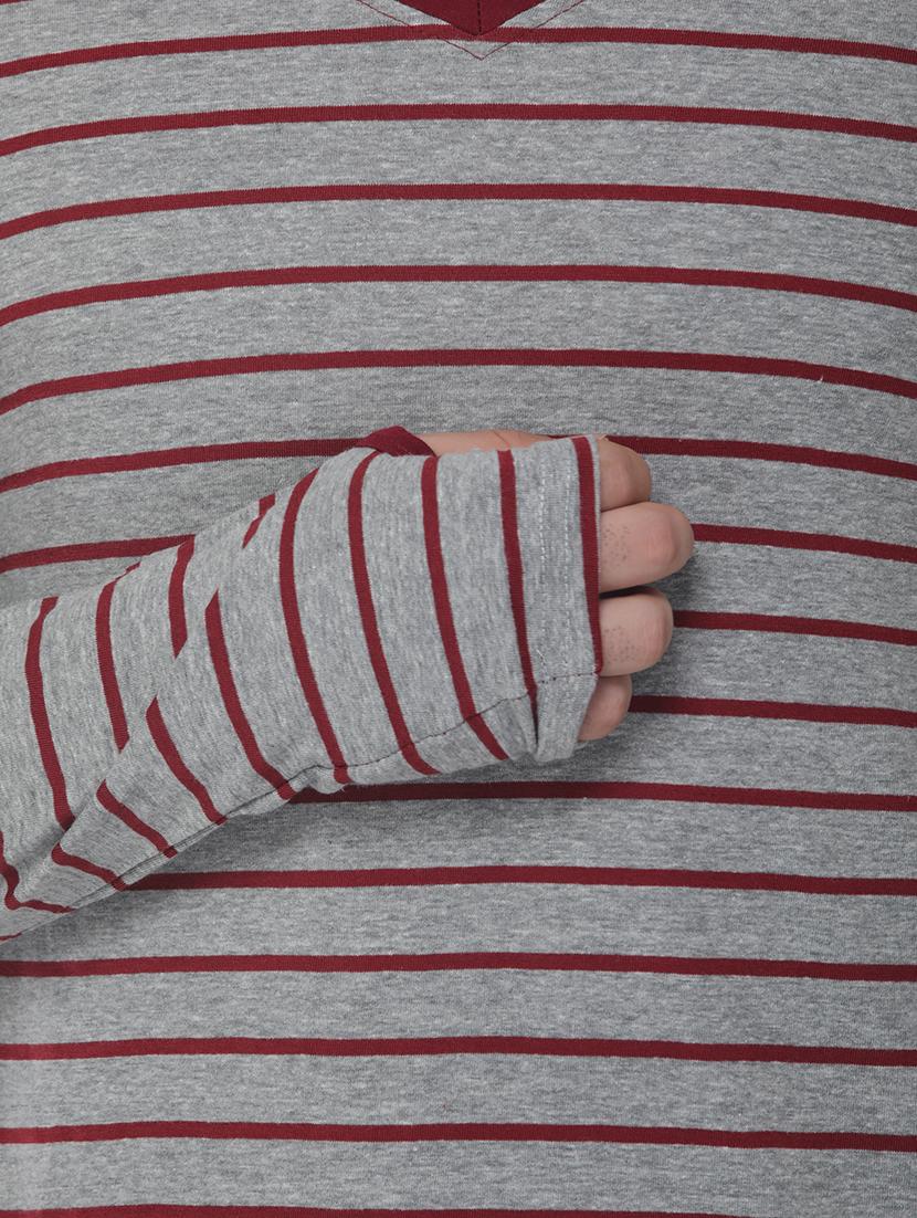 grey cotton blend thumbhole t-shirt - 15444919 - Zoom Image - 4