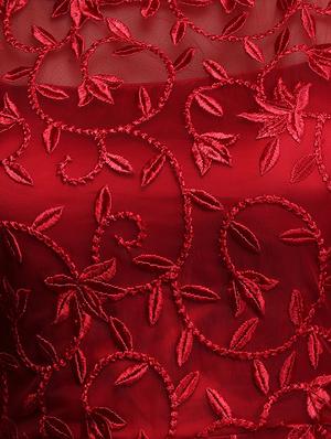 Embroidered net flared gown - 15445043 - Standard Image - 4