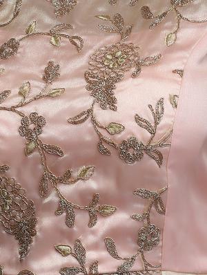 gold silk blend flared gown - 15445044 - Standard Image - 4