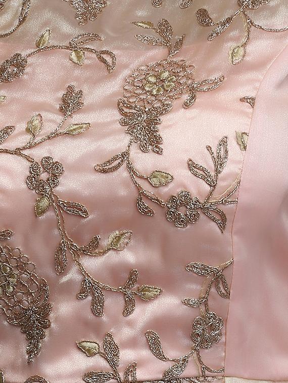 gold silk blend flared gown - 15445044 - Zoom Image - 4