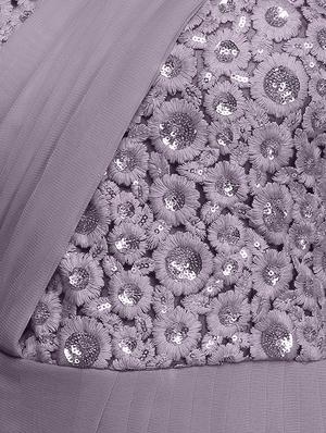 Embroidered flared gown - 15445045 - Standard Image - 4