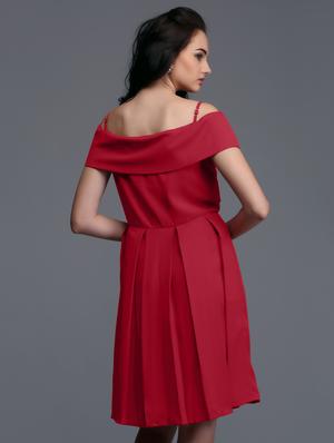 cross-over detail pleated dress - 15445198 - Standard Image - 4